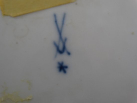 マイセン　アンティークプレート　子連れの貴婦人　マルコリーニ