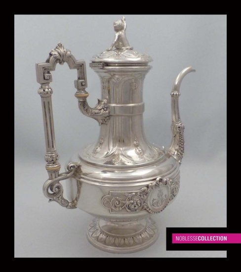 スターリングシルバー　コーヒーポット　ケルビム　1880年代