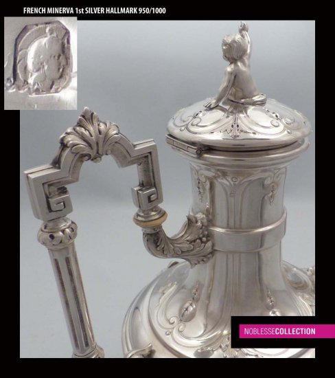 スターリングシルバー　コーヒーポット　ケルビム　1880年代