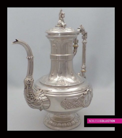 スターリングシルバー　コーヒーポット　ケルビム　1880年代