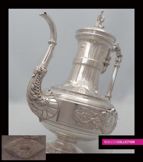 スターリングシルバー　コーヒーポット　ケルビム　1880年代