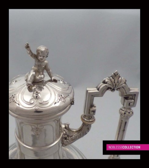 スターリングシルバー　コーヒーポット　ケルビム　1880年代