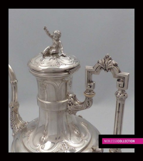 スターリングシルバー　コーヒーポット　ケルビム　1880年代