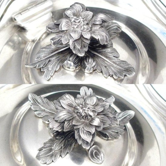 ２４４　フランス製スターリングシルバーティーポット　フォレージ＆シェル