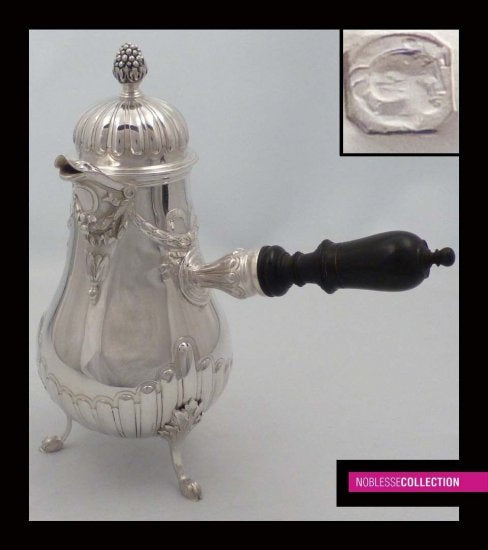 フランス風　スターリングシルバーコーヒーポット　ネオクラシカルスタイル　1880年代
