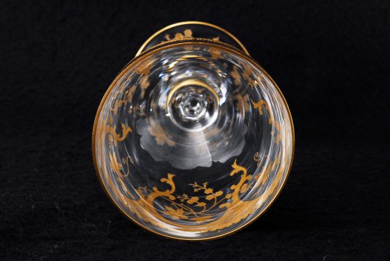 バカラ(baccarat)検 サンルイ 金彩小花装飾紋 ワインゴブレット