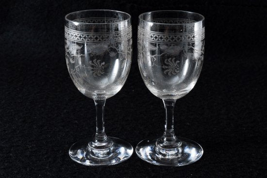 バカラ Baccarat 花柄　クリスタルグラス 2客セット
