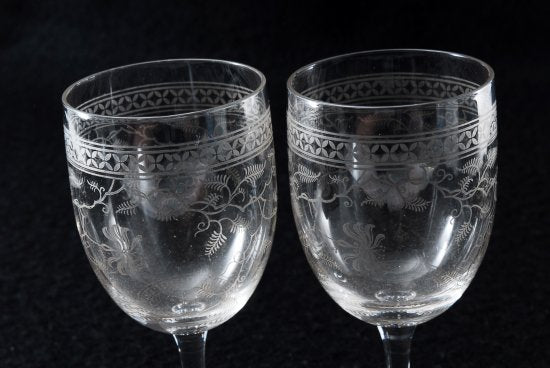 バカラ Baccarat 花柄　クリスタルグラス 2客セット