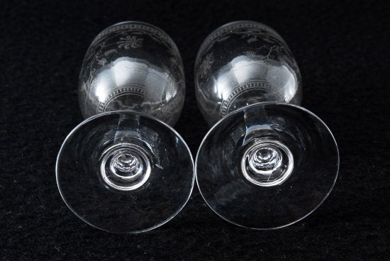 バカラ Baccarat 花柄　クリスタルグラス 2客セット