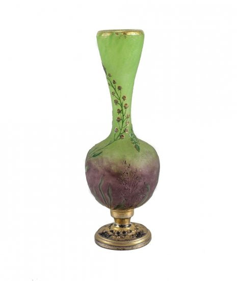 ドームナンシー　ミニアートガラスシルバー花瓶　20世紀初頭