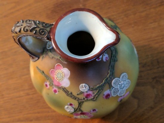 192	オールドノリタケ　桜のモリアージュ花瓶　青楓　1891年