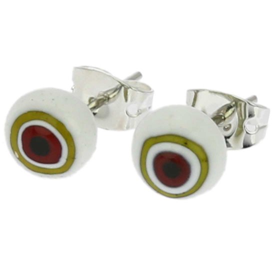 ベネチアングラス(ムラノガラス) ピアス ミレフィオリ スモール スタッドのピアス