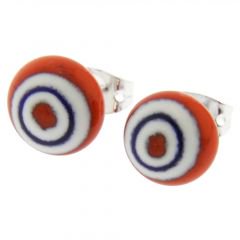 ベネチアングラス(ムラノガラス) ピアス ミレフィオリ スモール スタッドのピアス