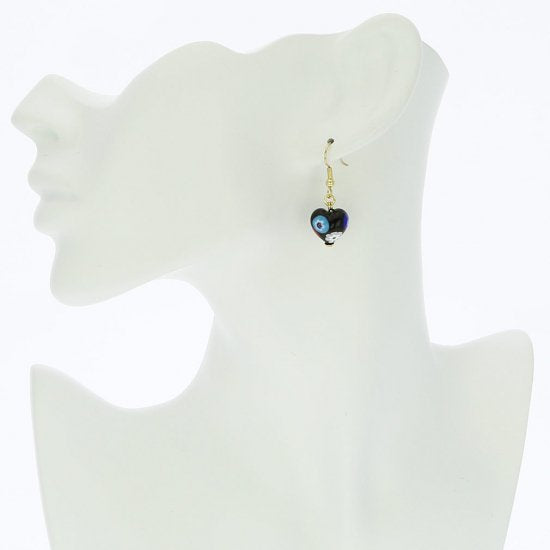 ベネチアングラス(ムラノガラス)　ピアス　 ムラノ　モザイク　ミレフィオリ ハート ピアス