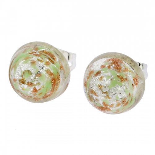 ベネチアングラス(ムラノガラス) ピアス　ムラノ　ボタン　スタッド　ピアス