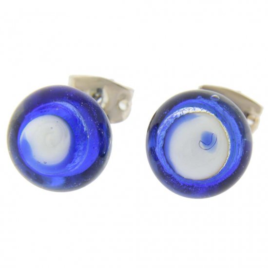 ベネチアングラス(ムラノガラス) ピアス　ムラノボールスタッドピアス