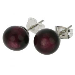 ベネチアングラス(ムラノガラス) ピアス　ムラノボールスタッドピアス