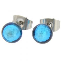 ベネチアングラス(ムラノガラス) ピアス　ムラノボールスタッドピアス