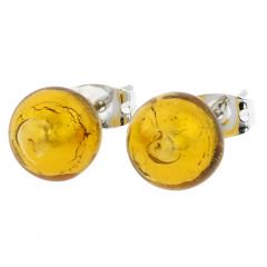 ベネチアングラス(ムラノガラス) ピアス　ムラノボールスタッドピアス