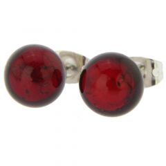 ベネチアングラス(ムラノガラス) ピアス　ムラノボールスタッドピアス