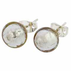 ベネチアングラス(ムラノガラス) ピアス　ムラノボールスタッドピアス