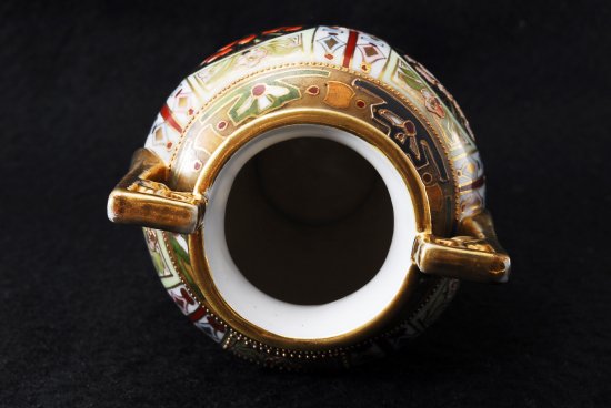 里帰り オールドノリタケ 金盛花図紋両耳飾壷