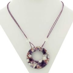 イタリア製 ベネチアングラス（ヴェネチア、ムラノガラス）レッドのラバペンダントネックレス