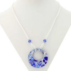 イタリア製 ベネチアングラス（ヴェネチア、ムラノガラス）レッドのラバペンダントネックレス