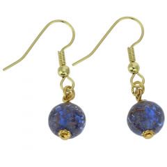 ベネチアングラス(ムラノガラス)　ピアス　スターライト　ボール　ピアス