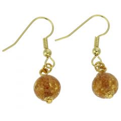 ベネチアングラス(ムラノガラス)　ピアス　スターライト　ボール　ピアス