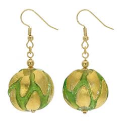 ベネチアングラス(ムラノガラス)　ピアス　ロイヤル　サークル　ピアス