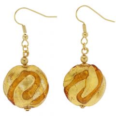 ベネチアングラス(ムラノガラス)　ピアス　ロイヤル　サークル　ピアス