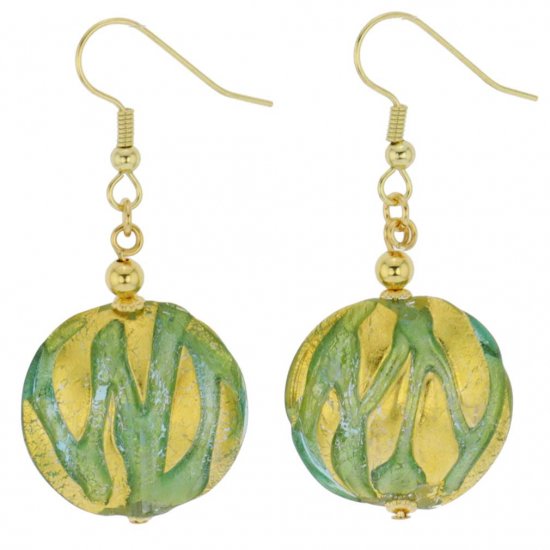 ベネチアングラス(ムラノガラス)　ピアス　ロイヤル　サークル　ピアス