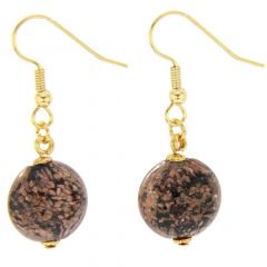 ベネチアングラス(ムラノガラス)　ピアス　スターライト　ディスクピアス