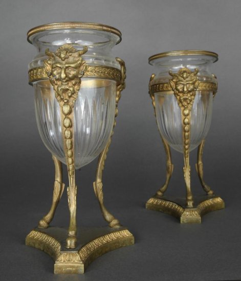 360	バカラ　ガラス花瓶　French Pair of Bronze Lot 100M