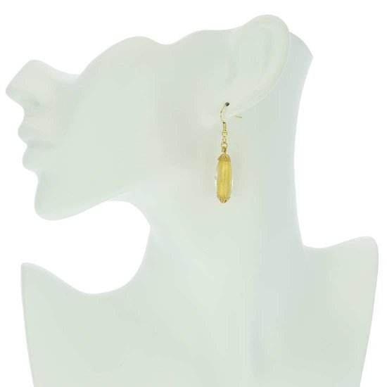 ベネチアングラス(ムラノガラス)　ピアス　ムラノガラス　オリーブピアス