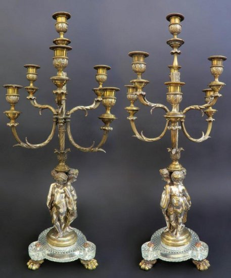 374	バカラ　ペアフィギュラルカンデラブラス　Lot 248