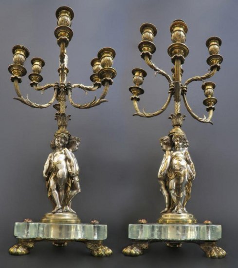 374	バカラ　ペアフィギュラルカンデラブラス　Lot 248