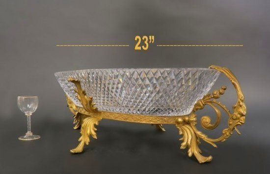 376	バカラ　フレンチフィギュラルブロンズ＆バカラクリスタルセンターピース　Lot 9
