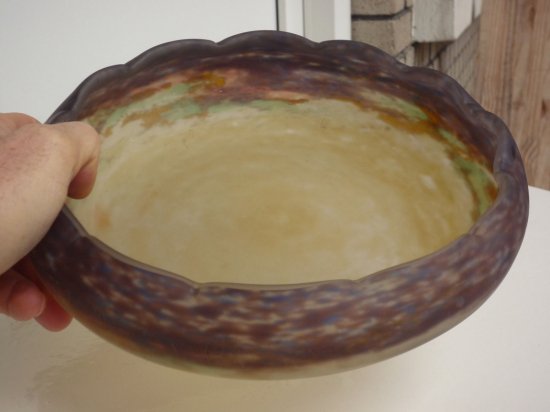 63	ミューラー兄弟　アールデコ調のガラスとブロンズの器