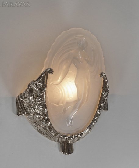 64	ミューラー兄弟　ペアフレンチアールデコ　ウォールスコーンス　ブロンズランプ　1925－1930