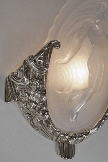 64	ミューラー兄弟　ペアフレンチアールデコ　ウォールスコーンス　ブロンズランプ　1925－1930