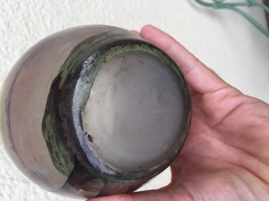 65	ミューラー兄弟　アールヌーボー　エッチング＆エナメル花瓶