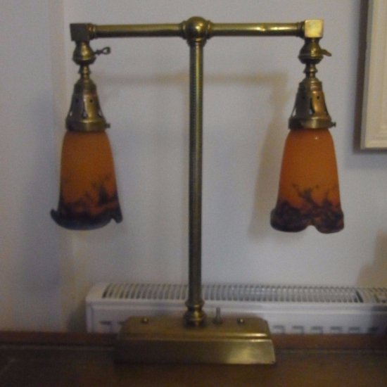 67	ミューラー兄弟　アールヌーボー　調整式ブラスデスクランプ