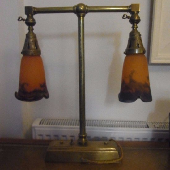 67	ミューラー兄弟　アールヌーボー　調整式ブラスデスクランプ