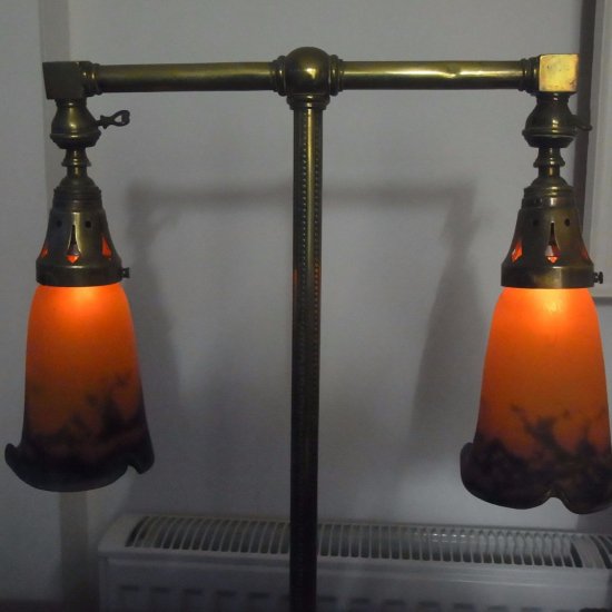 67	ミューラー兄弟　アールヌーボー　調整式ブラスデスクランプ