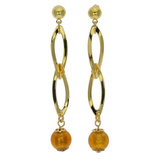 ベネチアングラス(ムラノガラス)　ピアス　ダングルピアス　ポンテベッキオ　ピアス