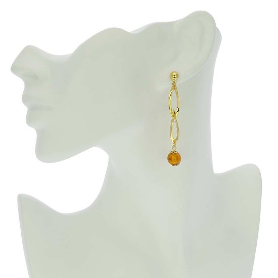 ベネチアングラス(ムラノガラス)　ピアス　ダングルピアス　ポンテベッキオ　ピアス