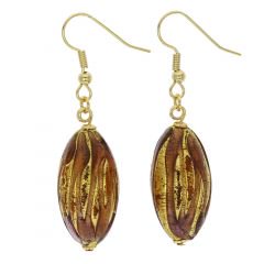 ベネチアングラス(ムラノガラス)　ピアス　ロイヤル　カプセル　ピアス