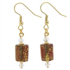 ベネチアングラス(ムラノガラス)　ピアス　カ・ドーロ　ムラノ　バレル　ピアス